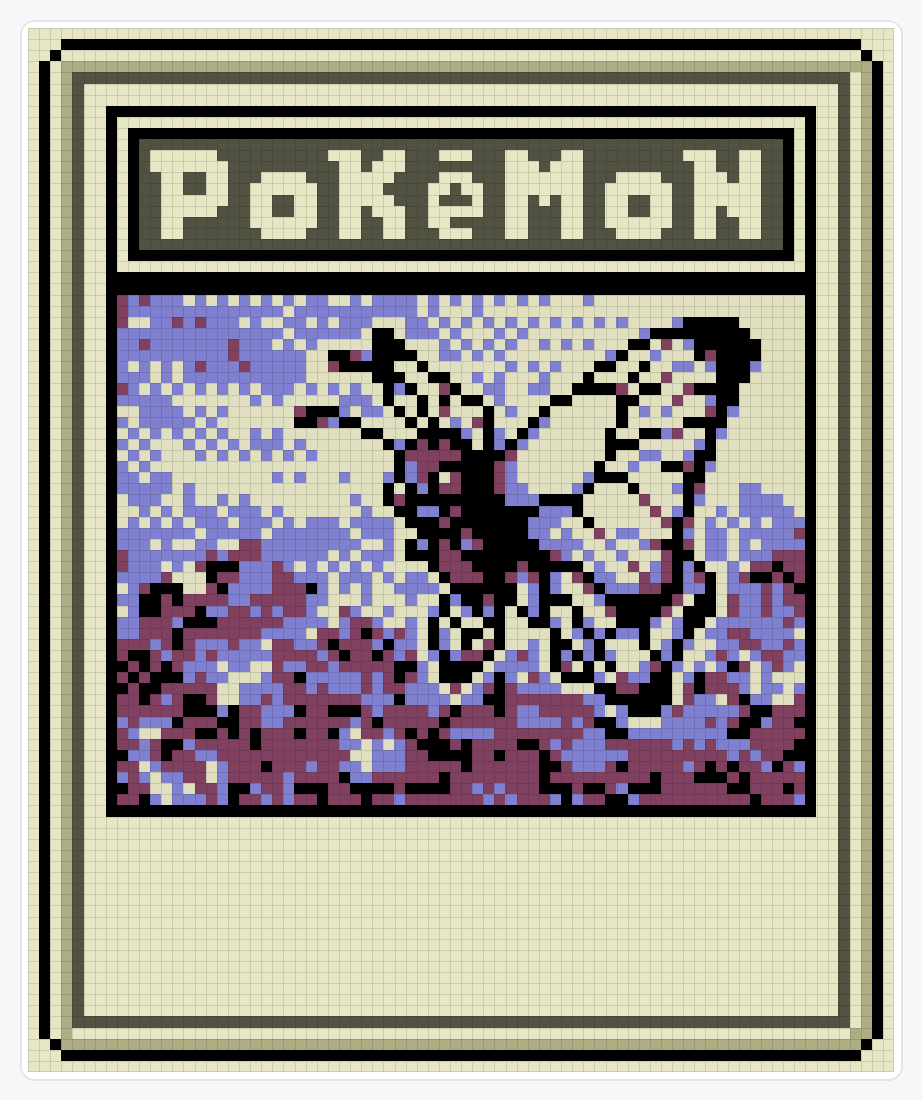 #012 Butterfree TCG — 94×78 loom bead pattern chart