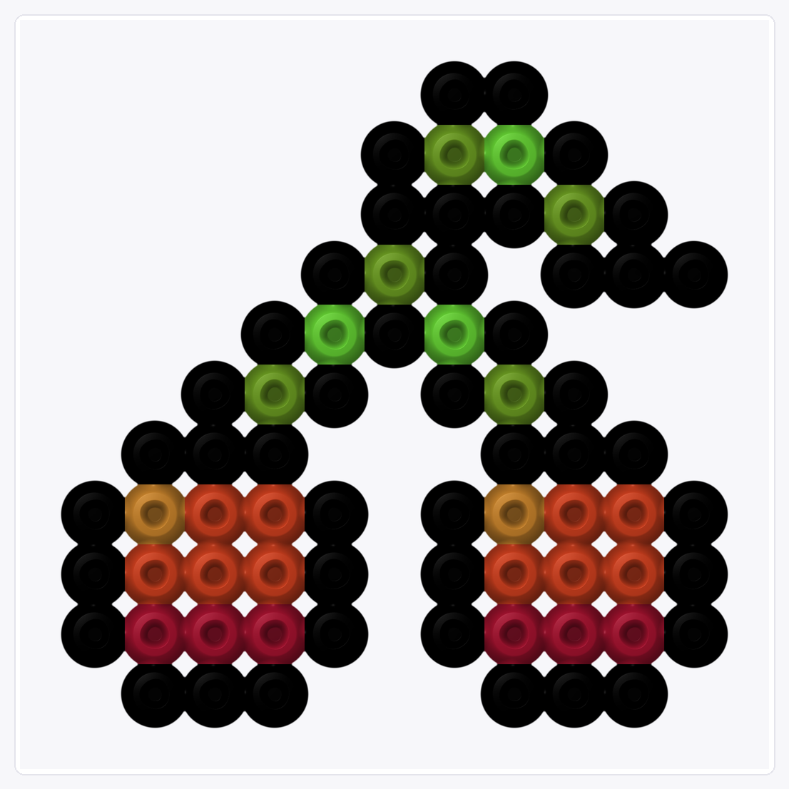 Mini Cherries — Perler Bead Pattern — 11×11 perler bead pattern chart