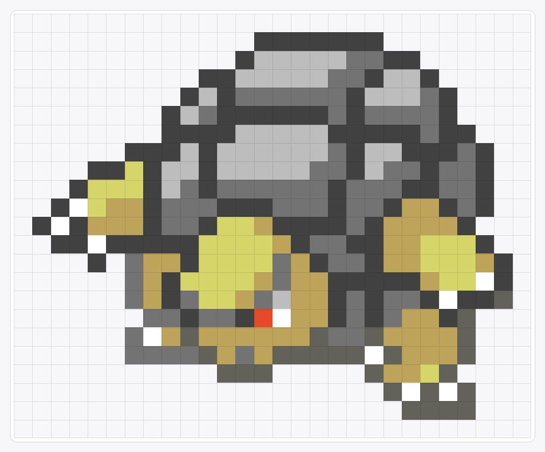 #076 Golem Icon — 23×28 loom bead pattern chart