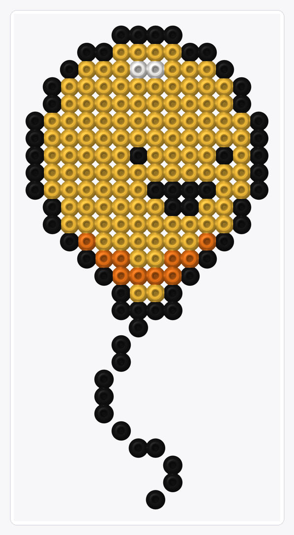 Smiley Balloon — Perler Bead Pattern — 28×14 perler bead pattern chart