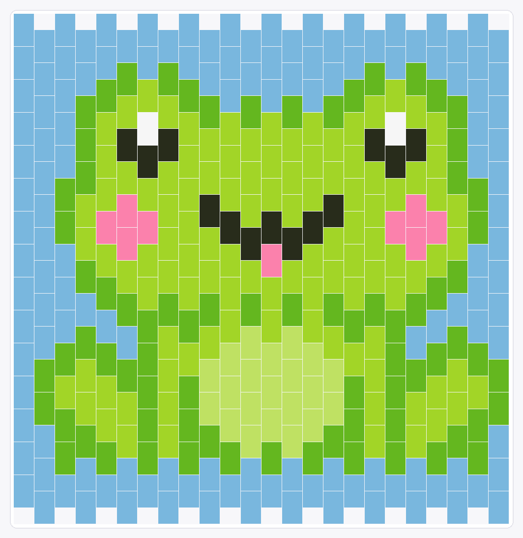 Cute Frog Peyote — 15×24 peyote bead pattern chart