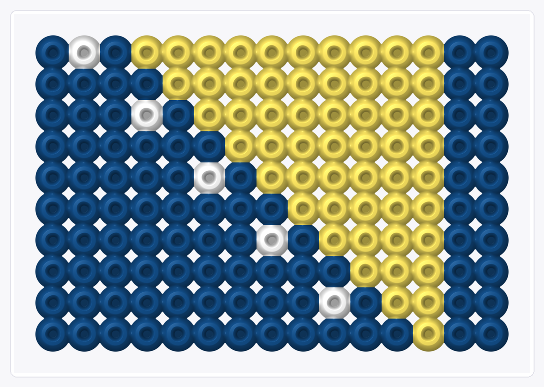 Bosnia Mini Flag — Perler Bead Pattern — 10×15 perler bead pattern chart