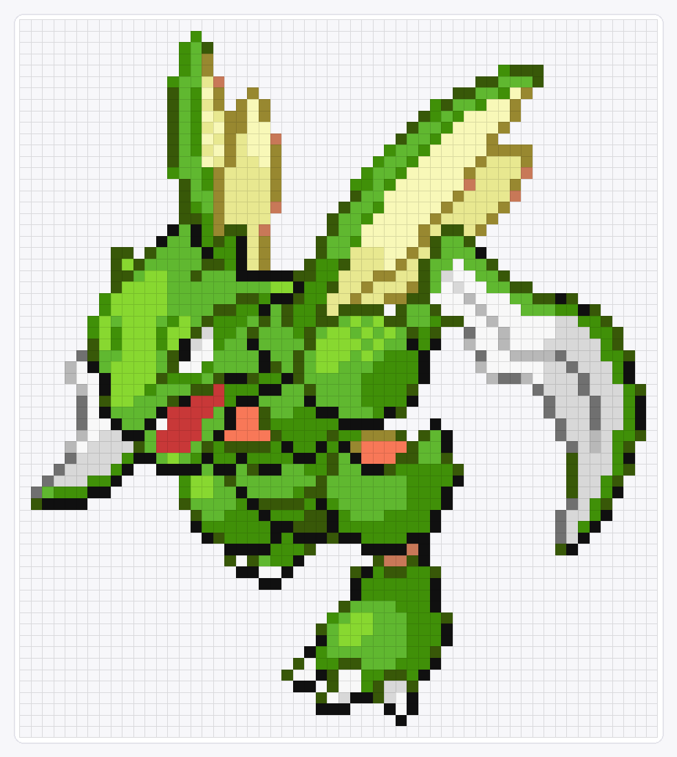 #123 Scyther Shiny — 63×56 loom bead pattern chart