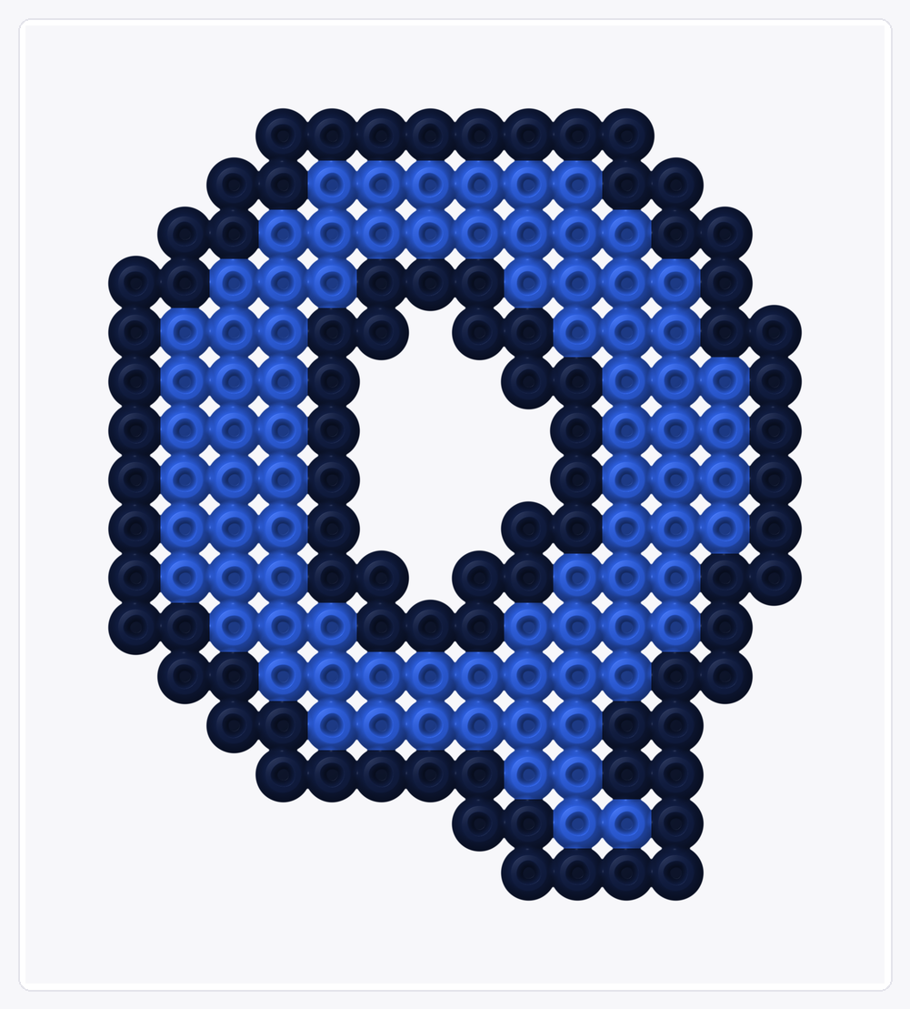 Letter Q — Perler Bead Pattern — 18×16 perler bead pattern chart