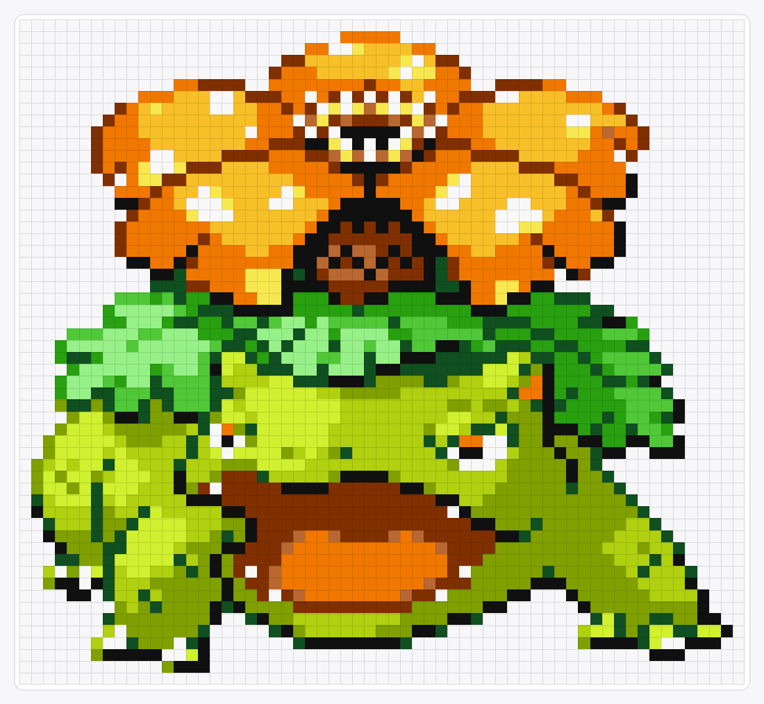 #003 Venusaur Shiny — 56×61 loom bead pattern chart