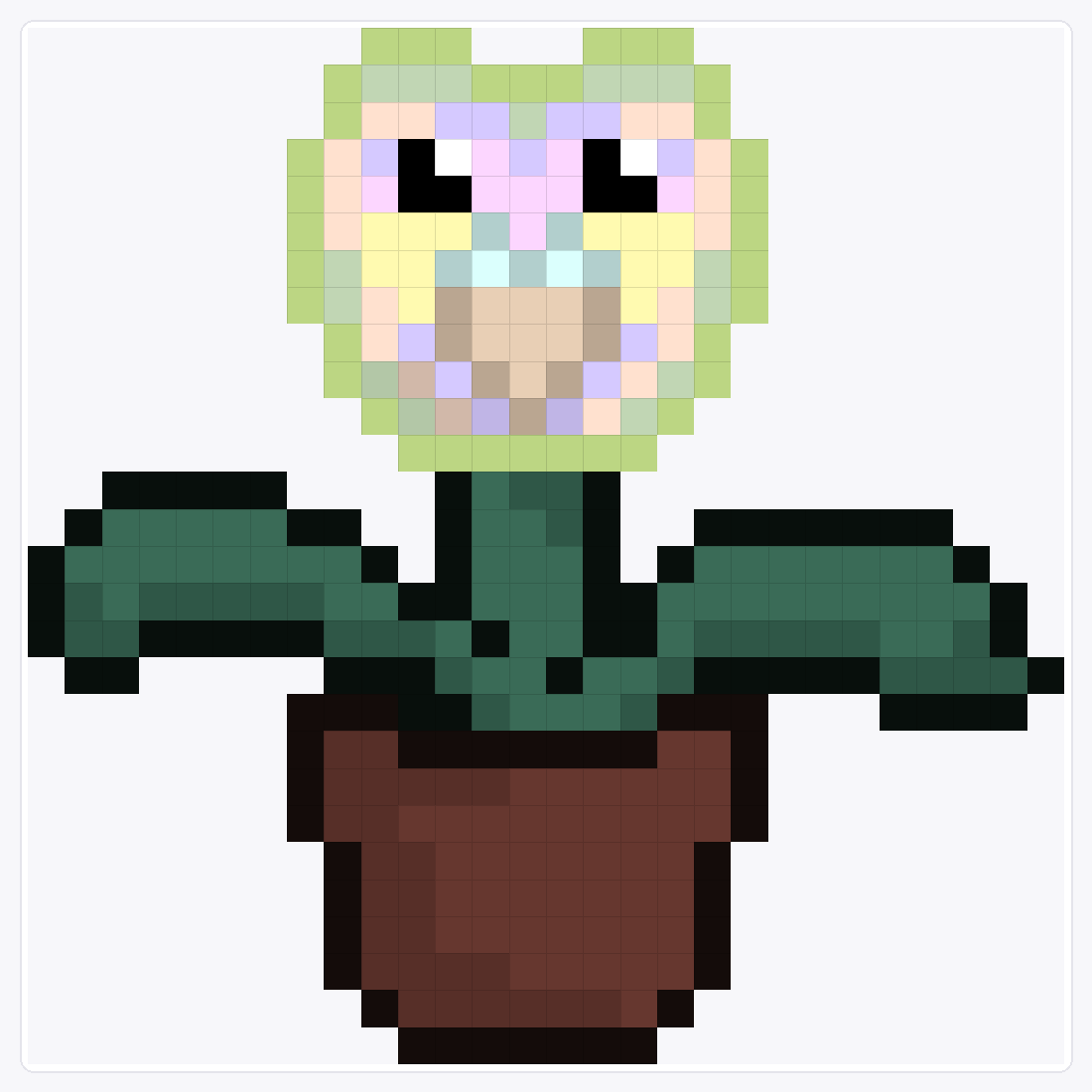 Owl Plant Pot — Loom Beading Pattern — 28×28 loom bead pattern chart