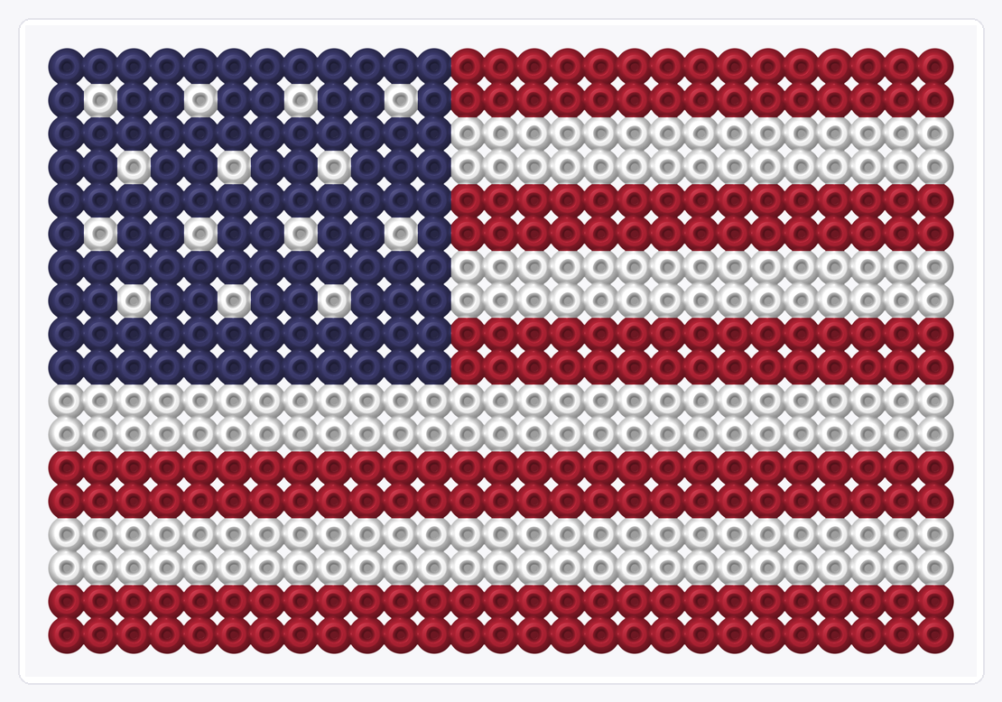 USA Flag — Perler Bead Pattern — 18×27 perler bead pattern chart