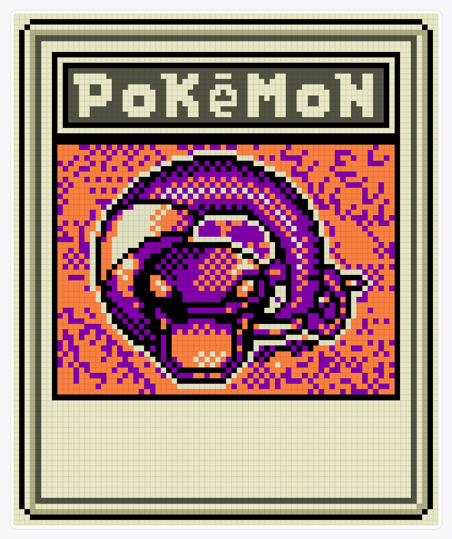 #023 Ekans TCG — 94×78 loom bead pattern chart