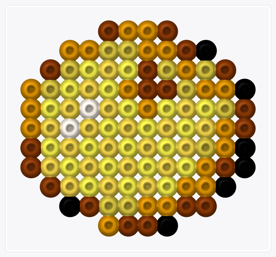 Golden Apple — Perler Bead Pattern — 11×12 perler bead pattern chart