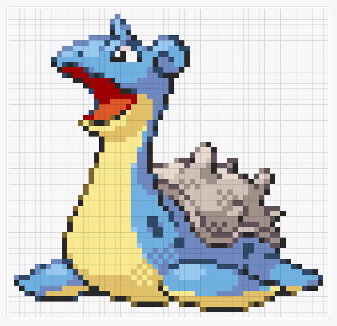 #131 Lapras — 58×60 loom bead pattern chart