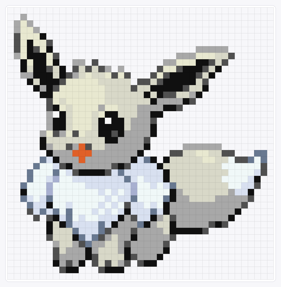 #133 Eevee Shiny — 42×41 loom bead pattern chart