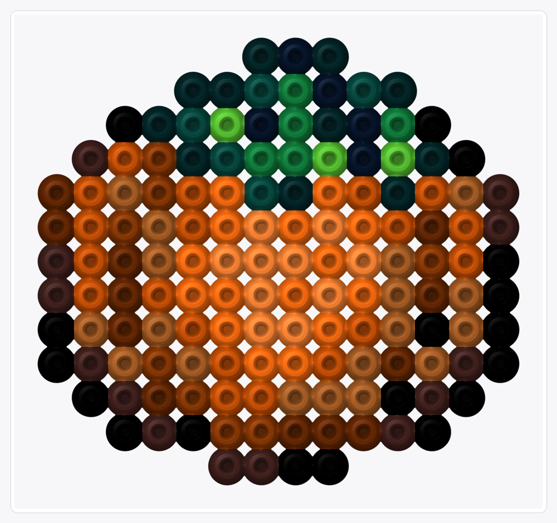8-Bit Pumpkin — Perler Bead Pattern — 13×14 perler bead pattern chart