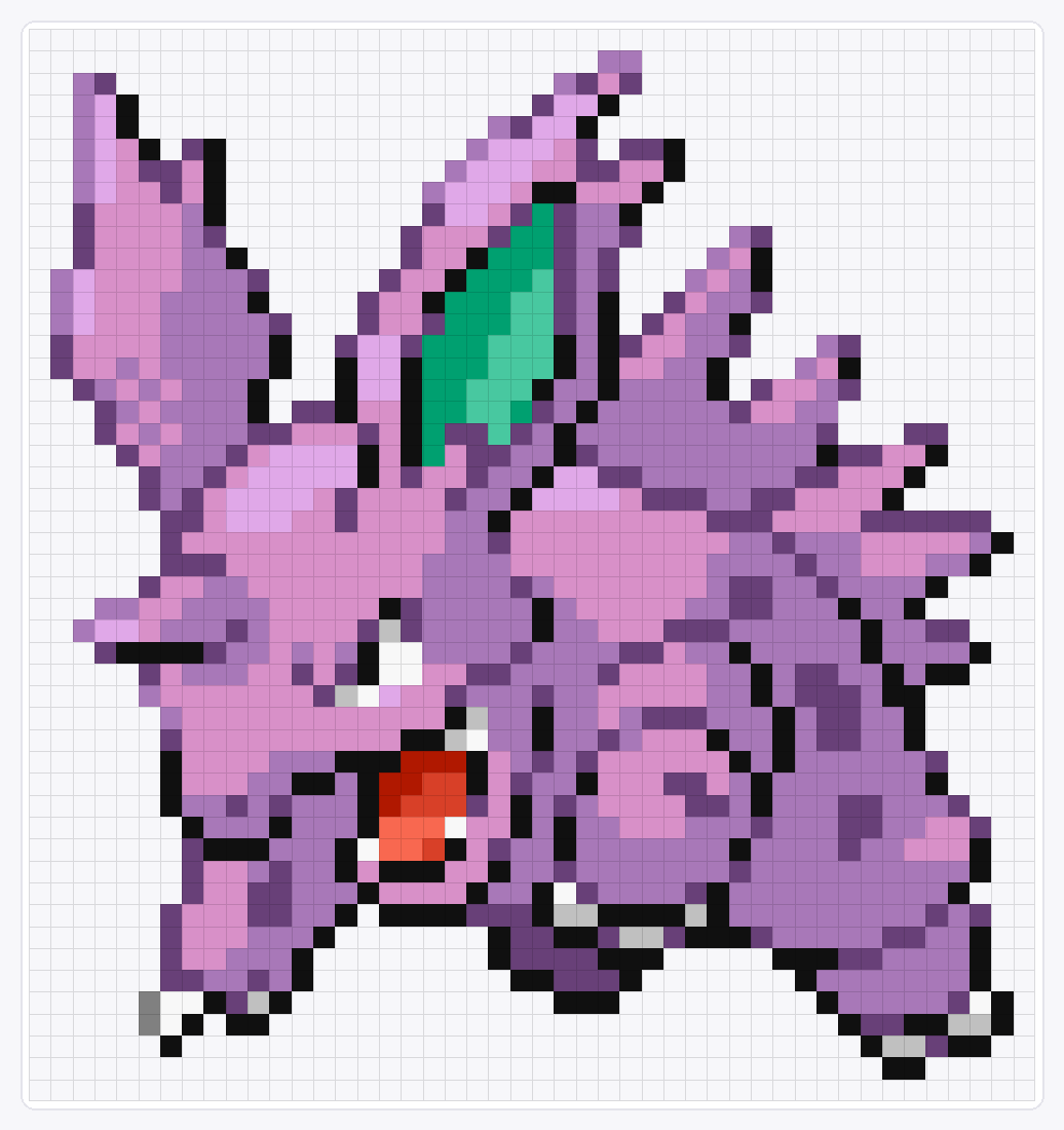 #033 Nidorino — 49×46 loom bead pattern chart