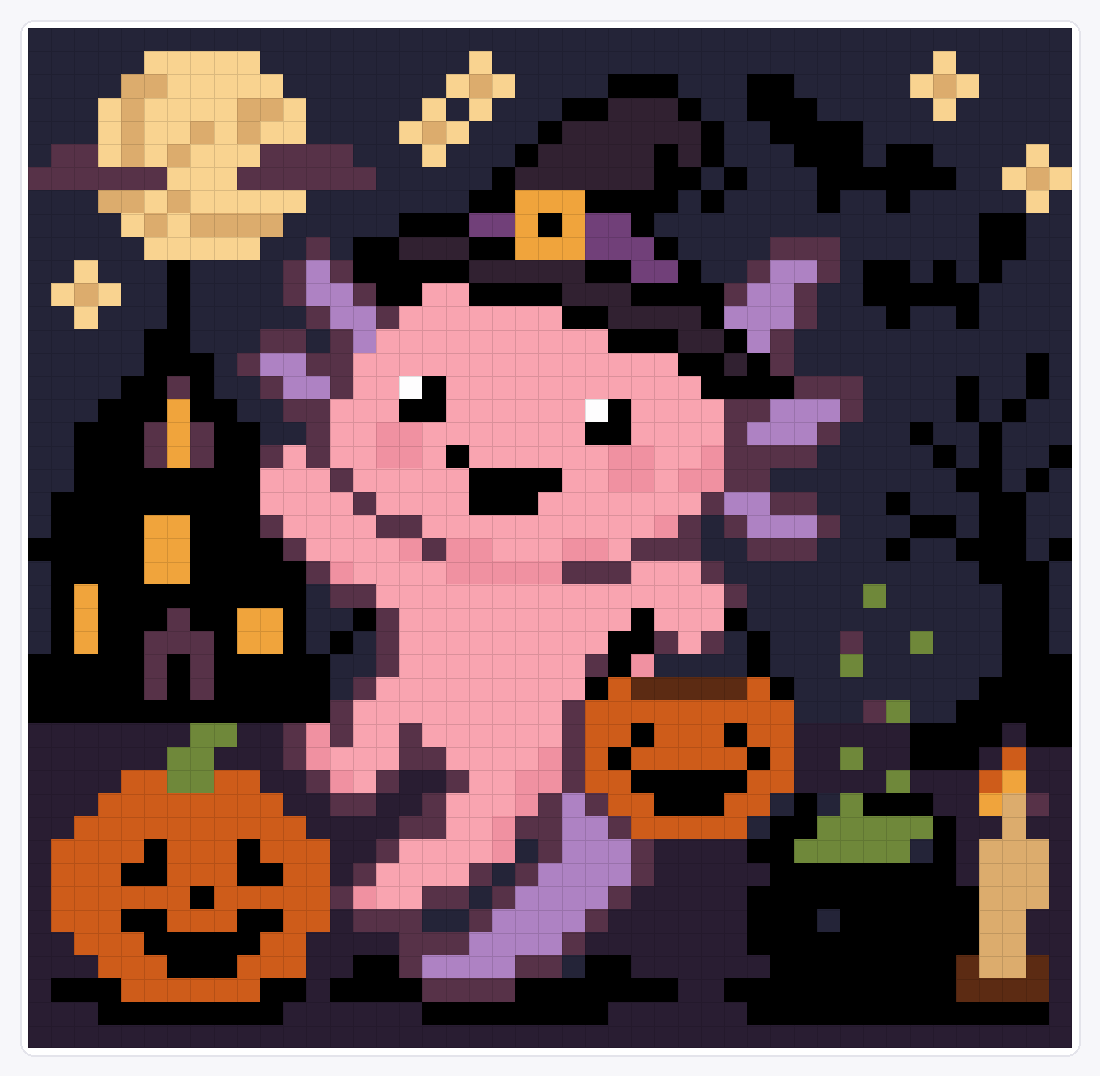 Halloween Axolotl — 44×45 loom bead pattern chart