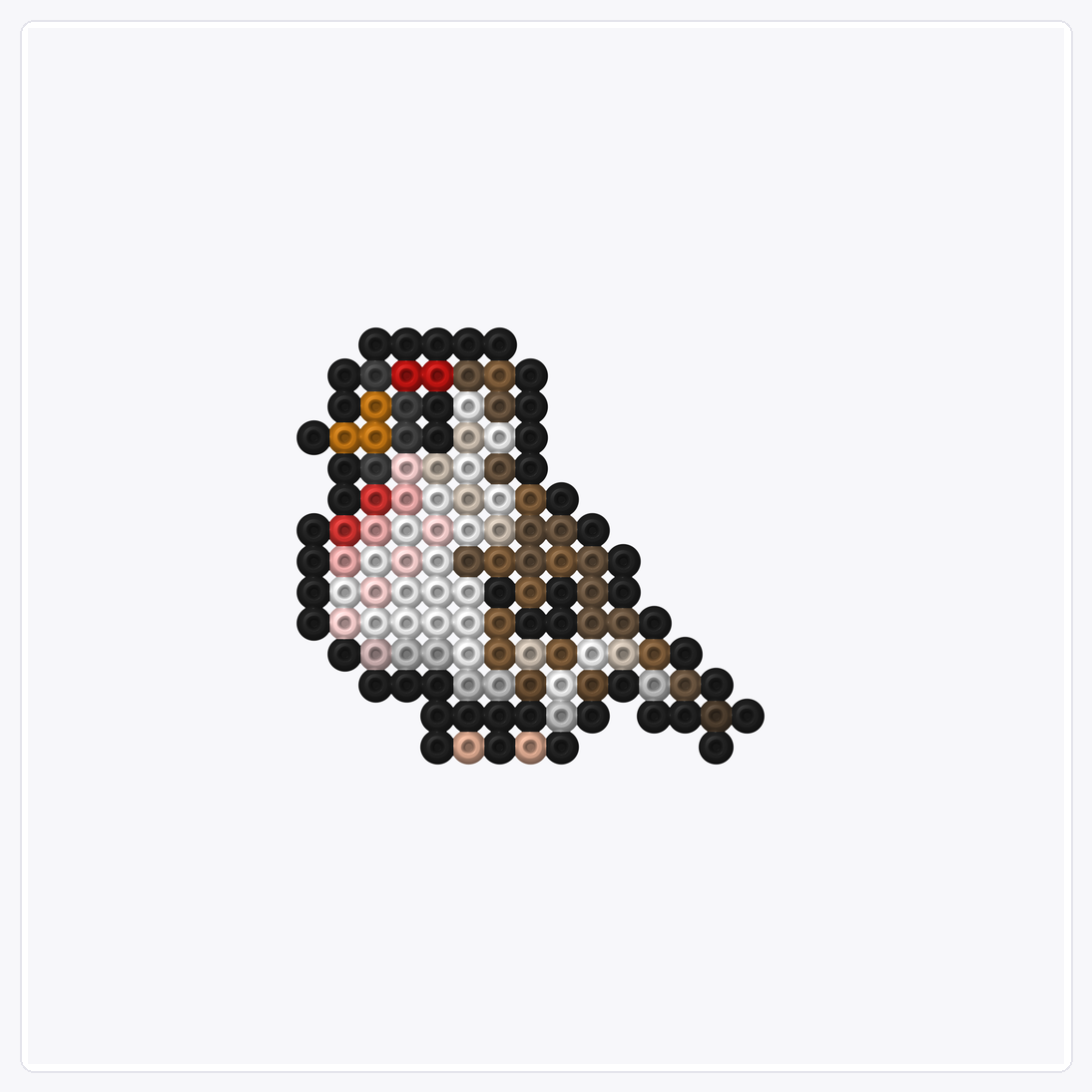 Sparrow — Perler Bead Pattern — 32×32 perler bead pattern chart