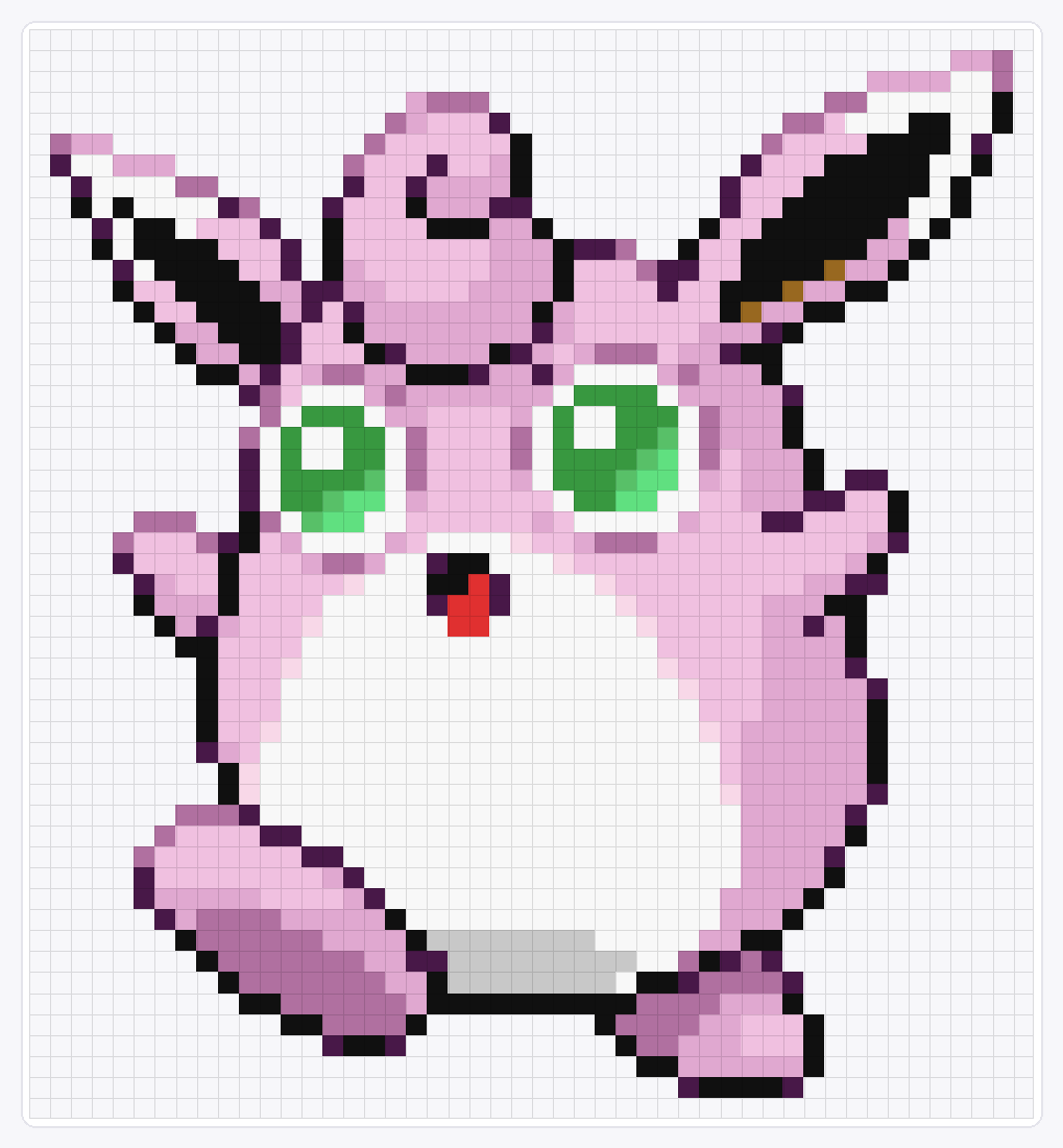 #040 Wigglytuff Shiny — 52×48 loom bead pattern chart