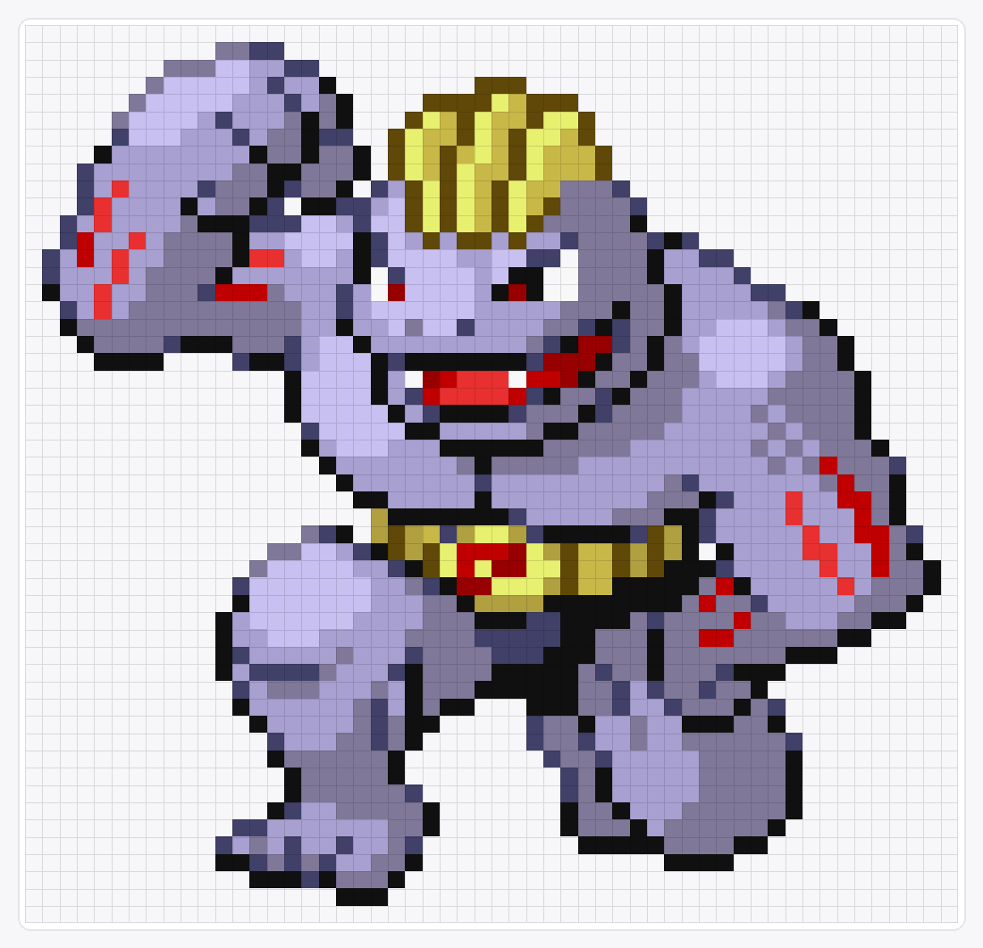 #067 Machoke — 52×54 loom bead pattern chart