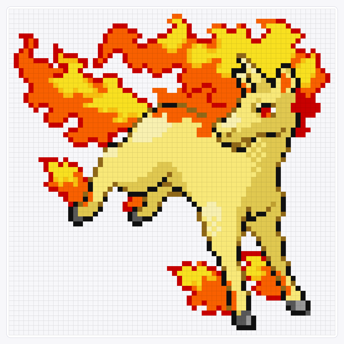 #078 Rapidash — 66×66 loom bead pattern chart