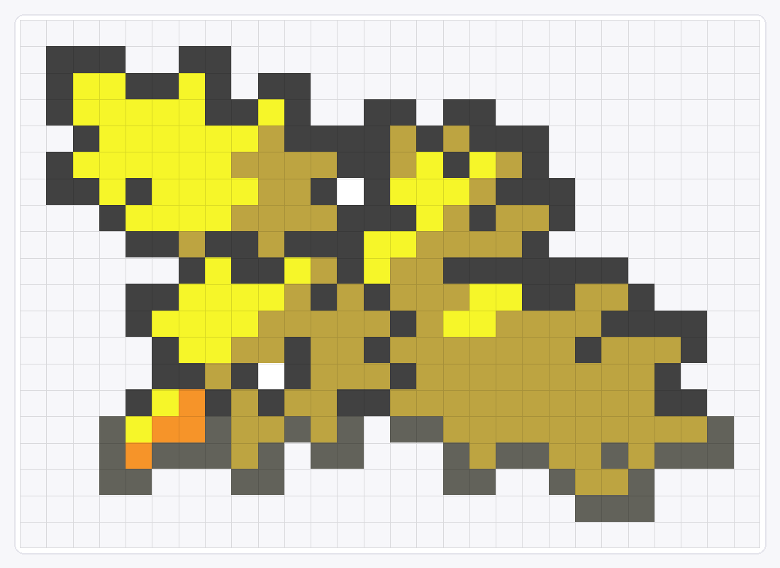 #145 Zapdos Icon — 20×28 loom bead pattern chart