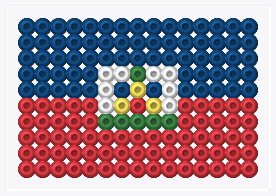 Haiti Mini Flag — Perler Bead Pattern — 10×15 perler bead pattern chart
