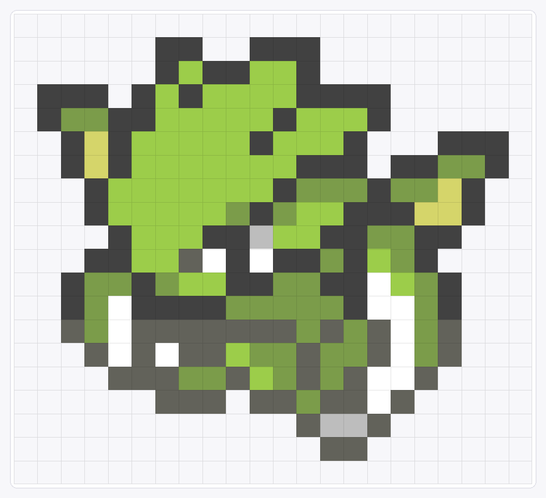 #123 Scyther Icon — 20×22 loom bead pattern chart