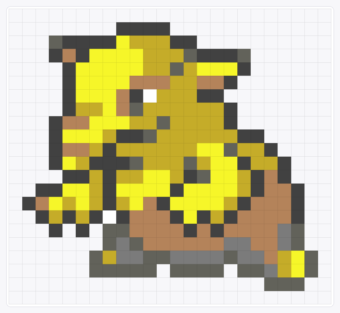 #096 Drowzee Icon — 22×24 loom bead pattern chart