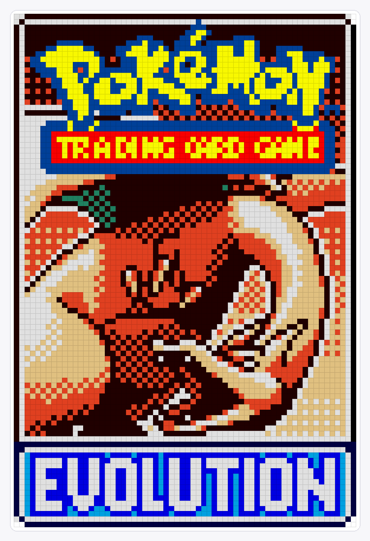 Evolution Booster Pack TCG — 96×64 loom bead pattern chart