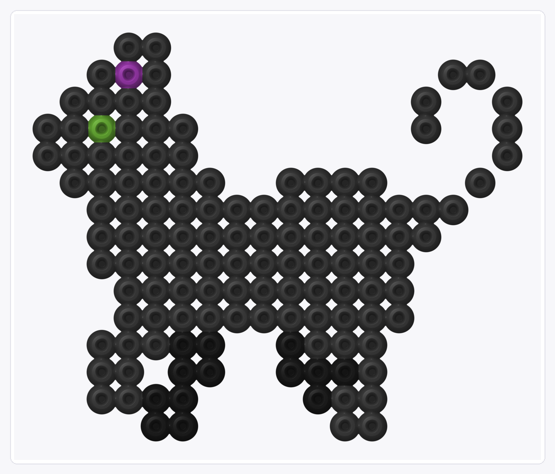 Black Cat — Perler Bead Pattern — 15×18 perler bead pattern chart
