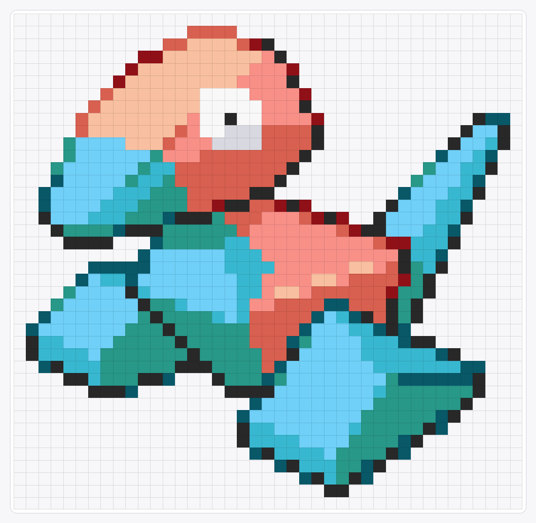#137 Porygon — 40×41 loom bead pattern chart