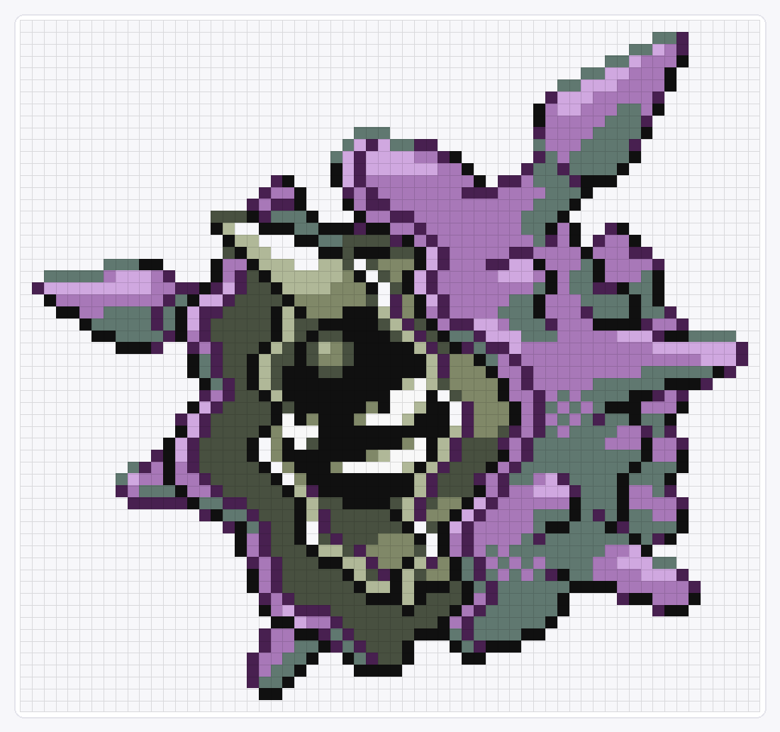 #091 Cloyster — 58×62 loom bead pattern chart