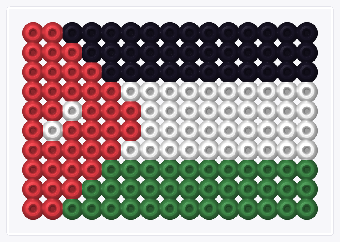 Jordan Mini Flag — Perler Bead Pattern — 10×15 perler bead pattern chart