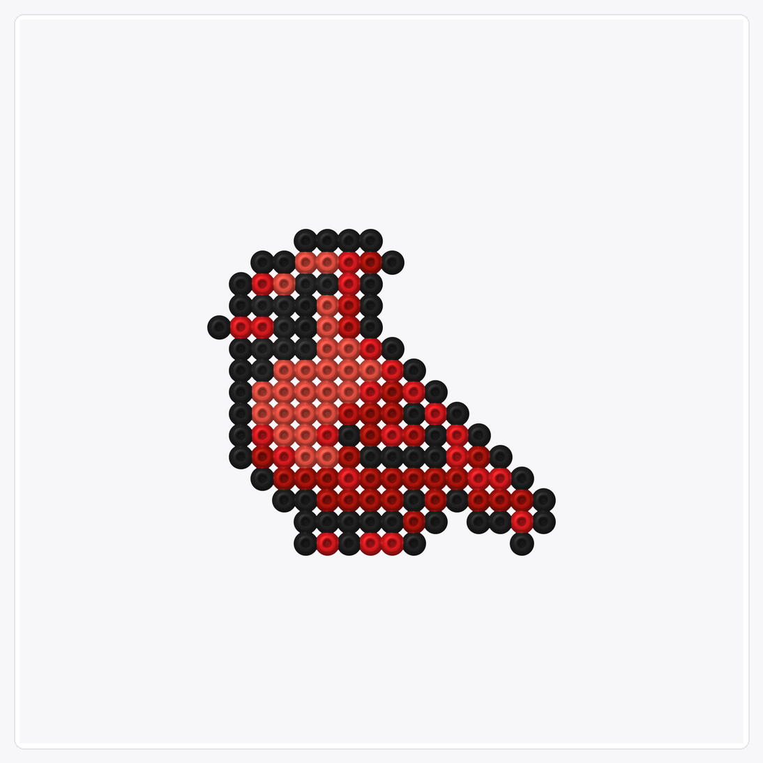 Cardinal — Perler Bead Pattern — 32×32 perler bead pattern chart