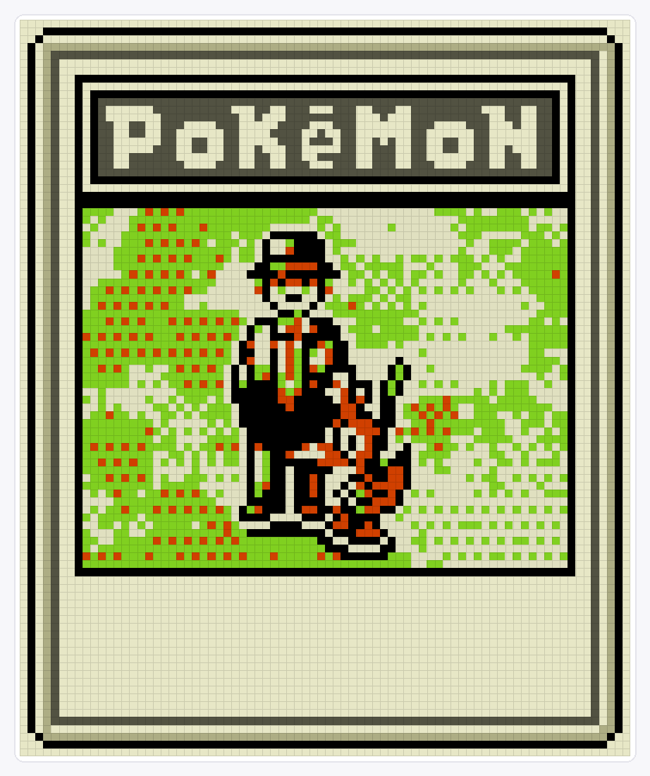 Pokemon Trader TCG — 94×78 loom bead pattern chart