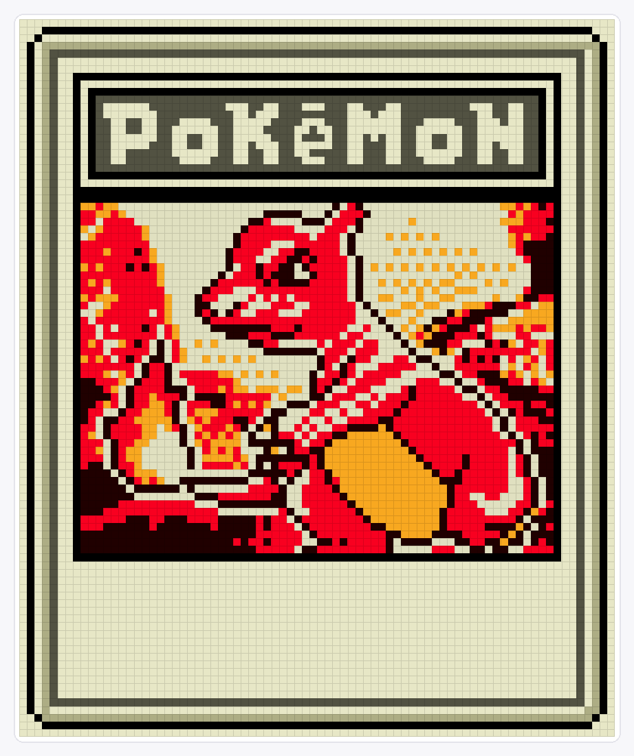 #005 Charmeleon TCG — 94×78 loom bead pattern chart