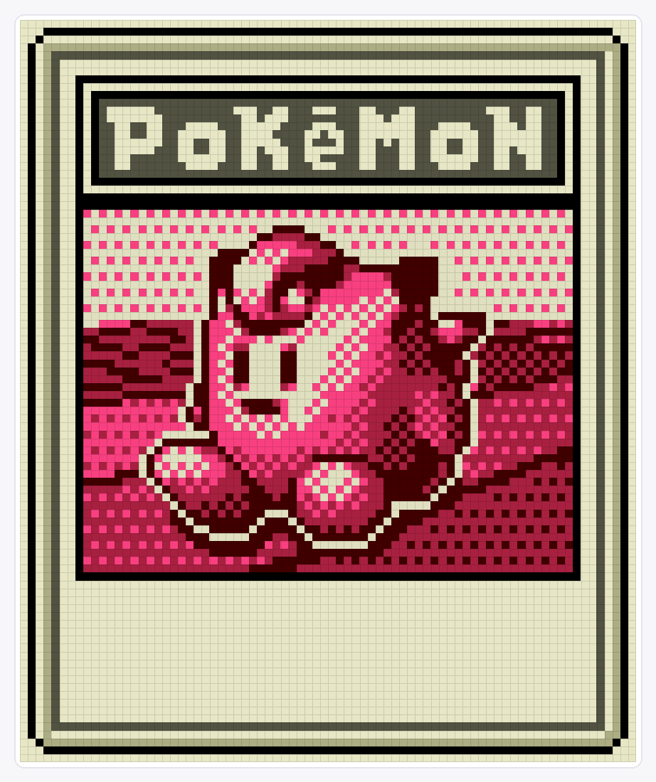 Clefairy Doll TCG — 94×78 loom bead pattern chart