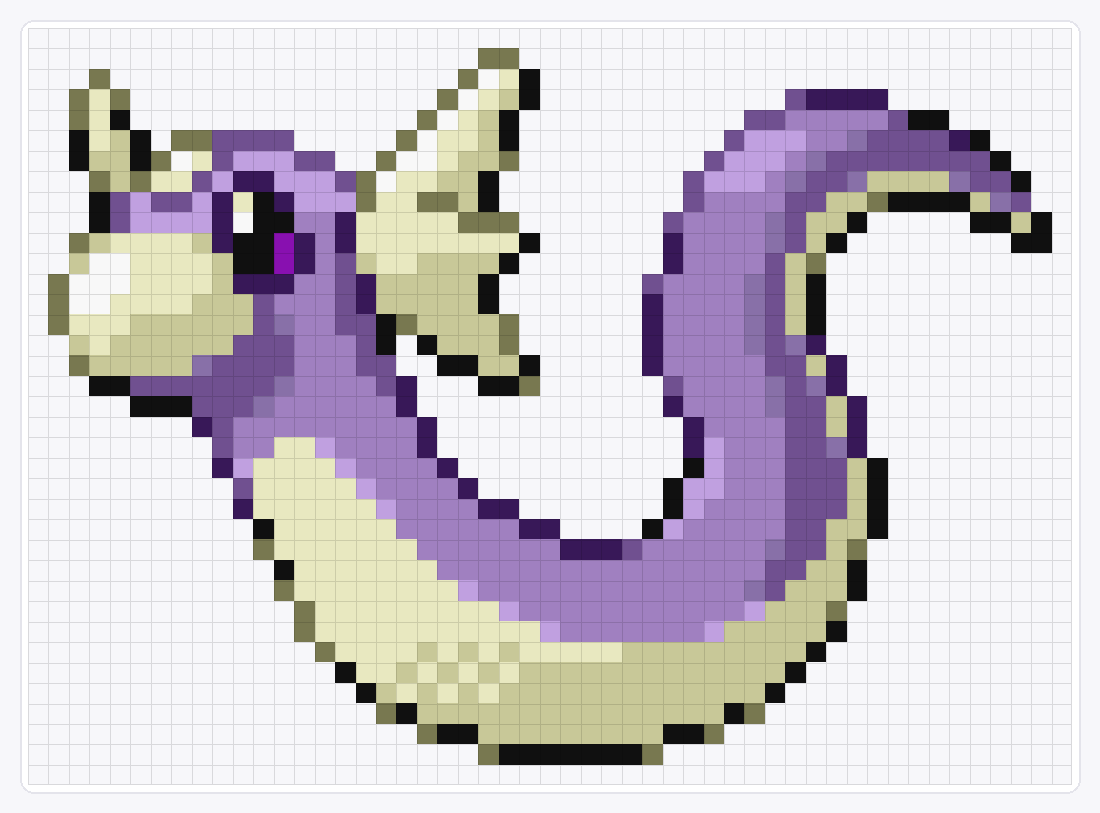 #147 Dratini — 37×51 loom bead pattern chart