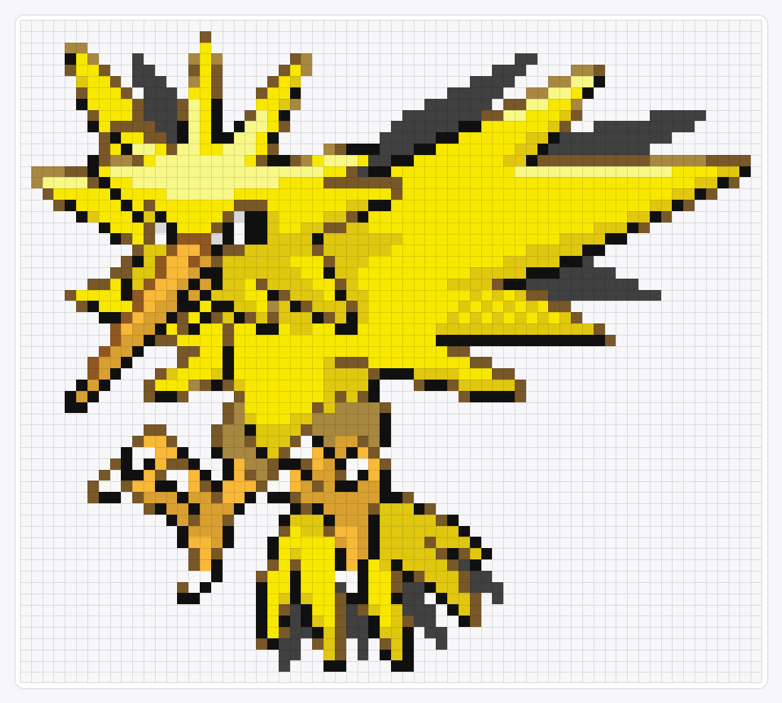 #145 Zapdos — 59×66 loom bead pattern chart