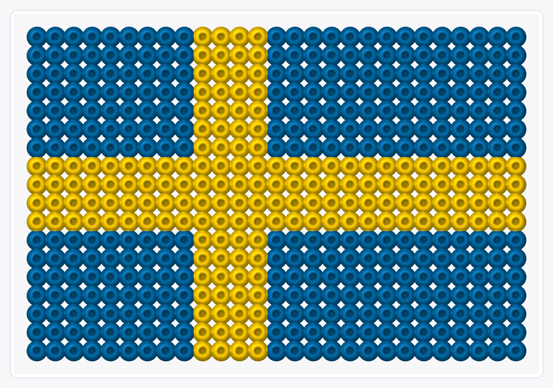 Sweden Flag — Perler Bead Pattern — 18×27 perler bead pattern chart