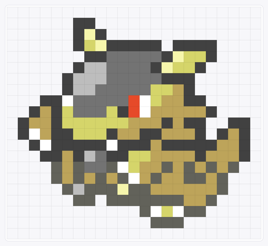 #115 Kangaskhan Icon — 21×23 loom bead pattern chart