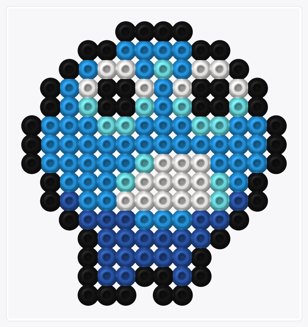 Blue Slime — Perler Bead Pattern — 15×14 perler bead pattern chart