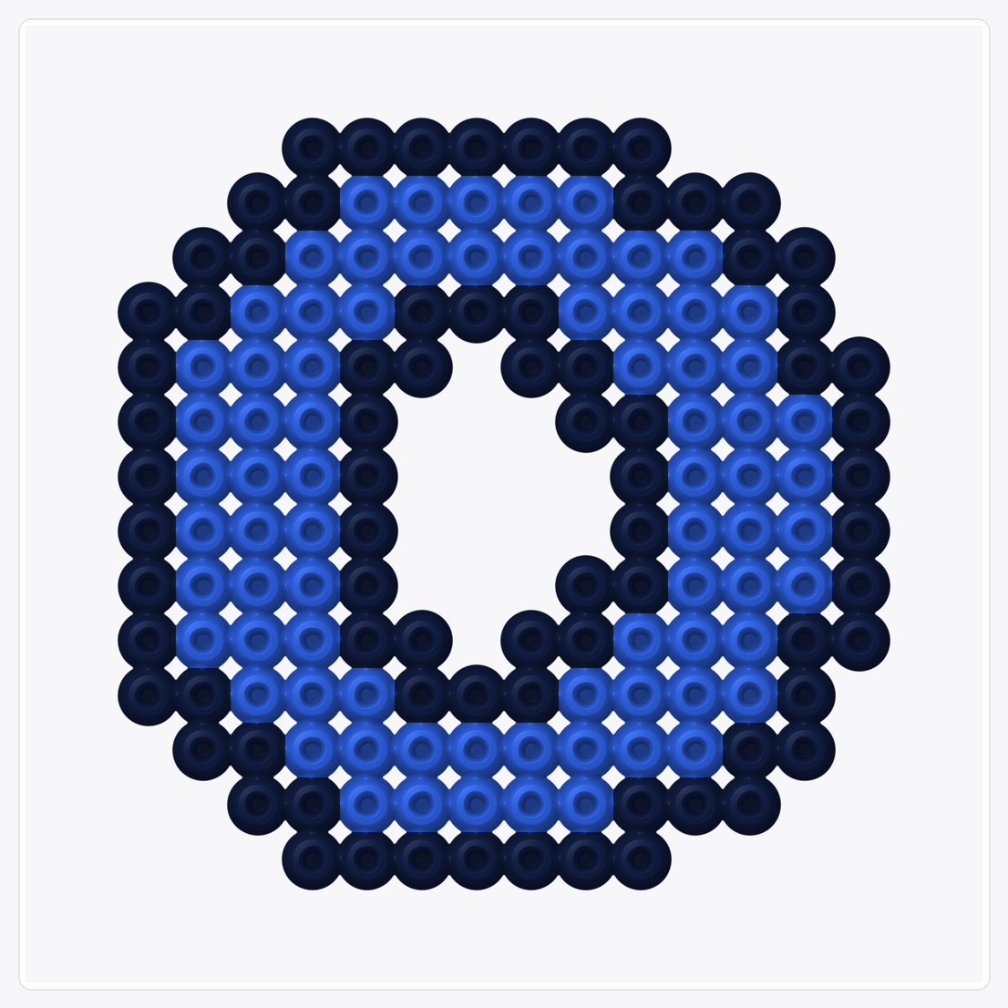 Letter O — Perler Bead Pattern — 16×16 perler bead pattern chart