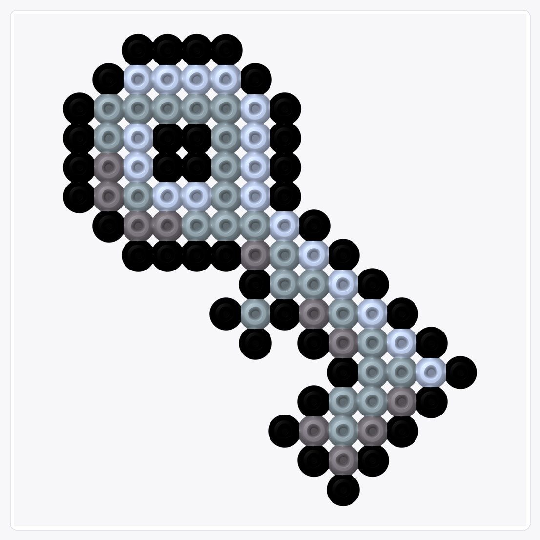 Silver Key — Perler Bead Pattern — 16×16 perler bead pattern chart