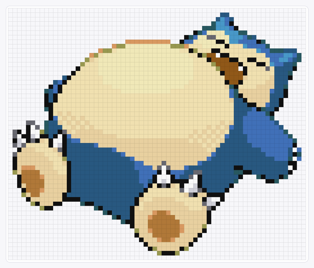 #143 Snorlax Shiny — 56×66 loom bead pattern chart