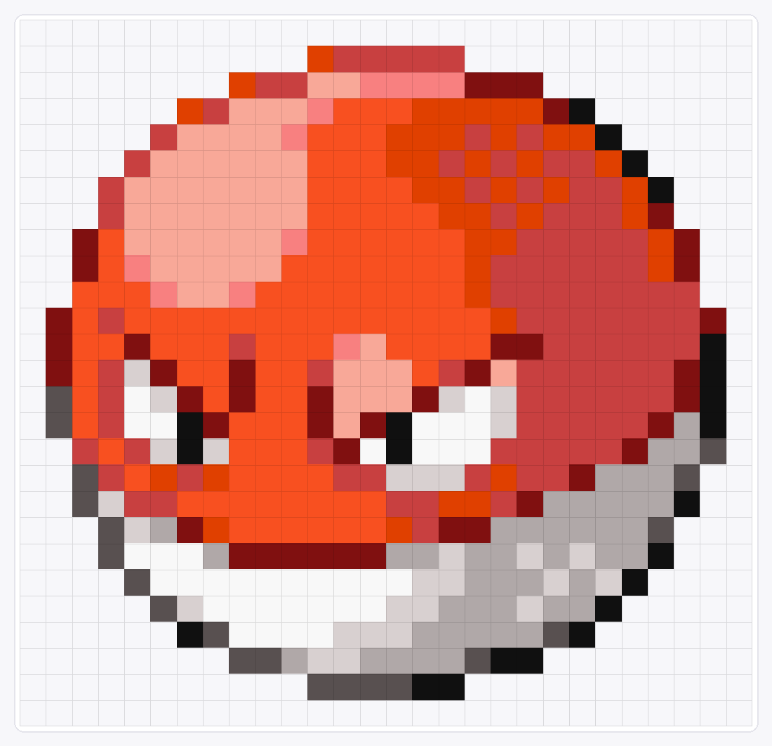 #100 Voltorb — 27×28 loom bead pattern chart