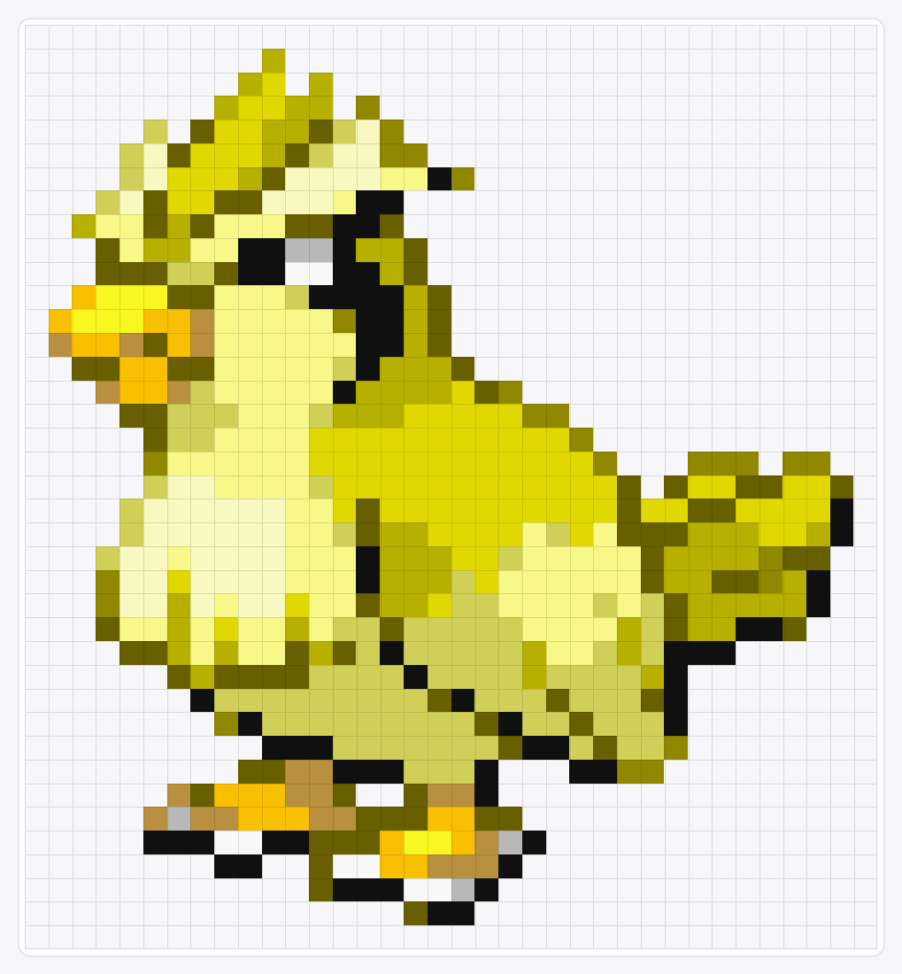#016 Pidgey Shiny — 39×36 loom bead pattern chart