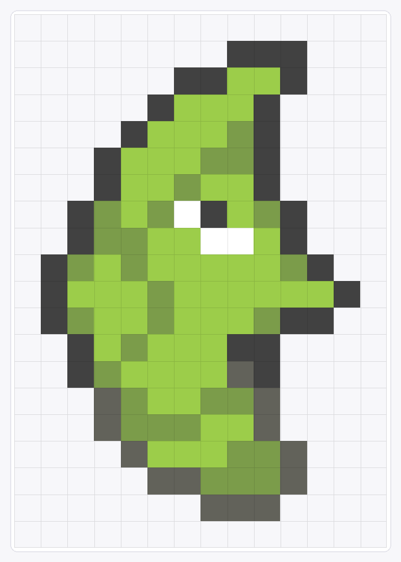 #011 Metapod Icon — 20×14 loom bead pattern chart