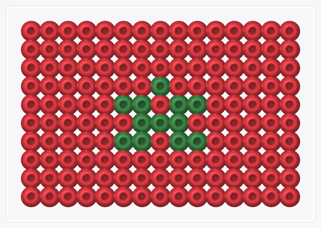 Morocco Mini Flag — Perler Bead Pattern — 10×15 perler bead pattern chart