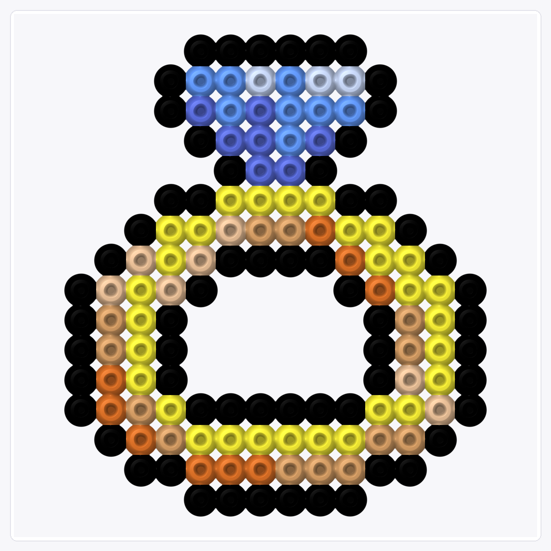 Diamond Ring — Perler Bead Pattern — 16×16 perler bead pattern chart