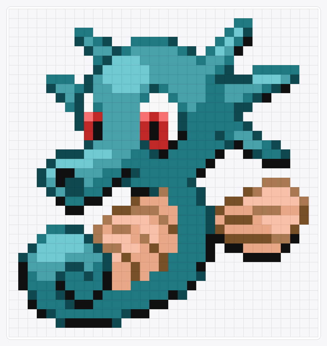 #116 Horsea Shiny — 35×33 loom bead pattern chart