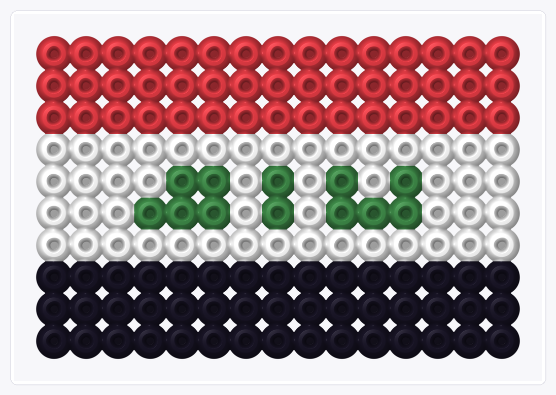 Iraq Mini Flag — Perler Bead Pattern — 10×15 perler bead pattern chart